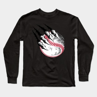 Baseball Skeleton hands scratching Baseball lovers Long Sleeve T-Shirt